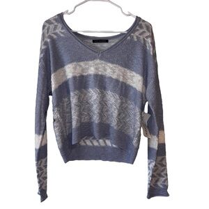 NYC Alliance | NWT Soft Blue & White Chevron Stripe Sweater | Size M